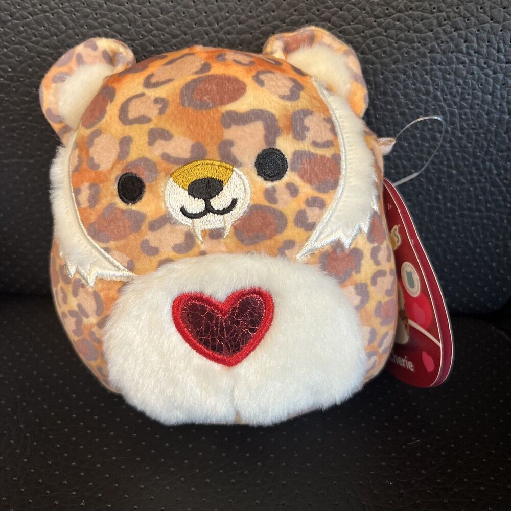 Squishmallow Official Kellytoy 5” Valentines Tiger Cherie With Heart NWT